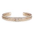 Chanel Crystal Manchette CC Gold Cuff Bracelet