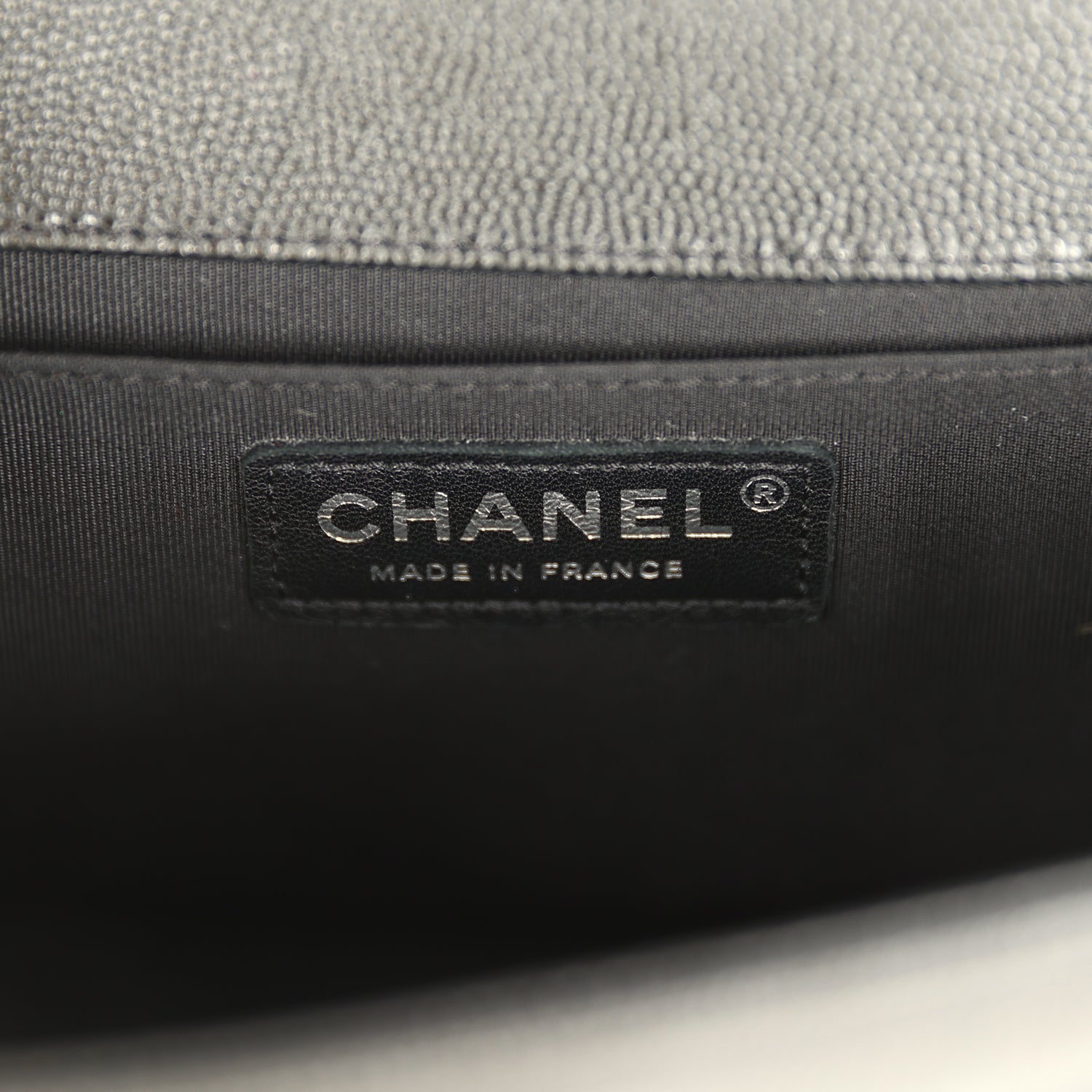 Pre-owned Chanel Medium Boy Bag Black Caviar Aged Ruthenium Hardware