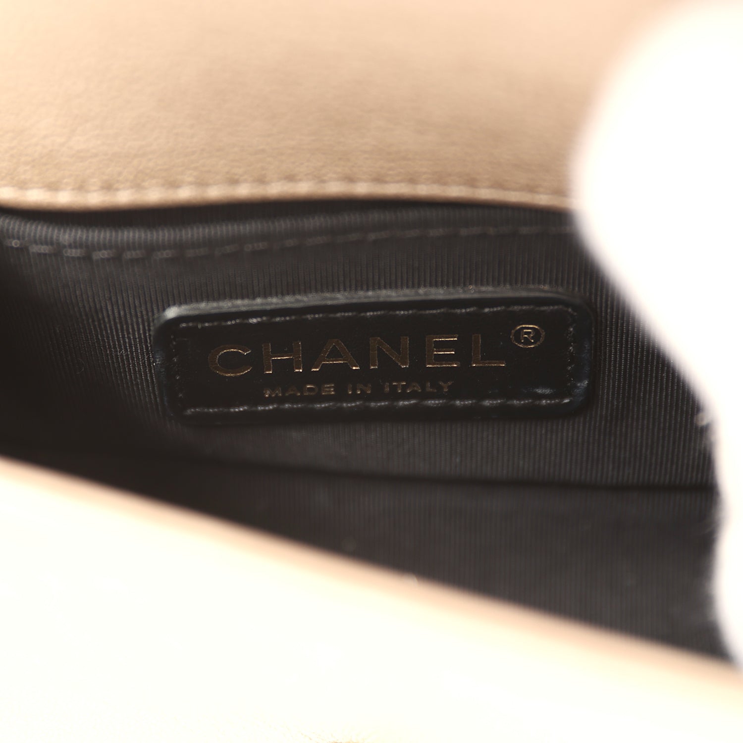 Pre-owned Chanel Mini "Scales" Boy Bag Light Gold Calfskin Antique Gold Hardware
