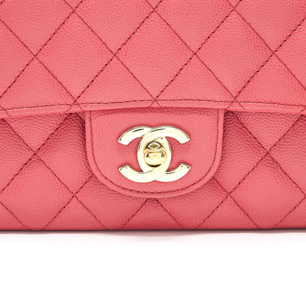 Chanel mini rectangular cavier 17c Coral Pink L