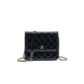 Chanel Square Wallet on Chain Patent Leather Black