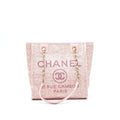 Chanel Deauville PM Tote Bag Canvas Pink