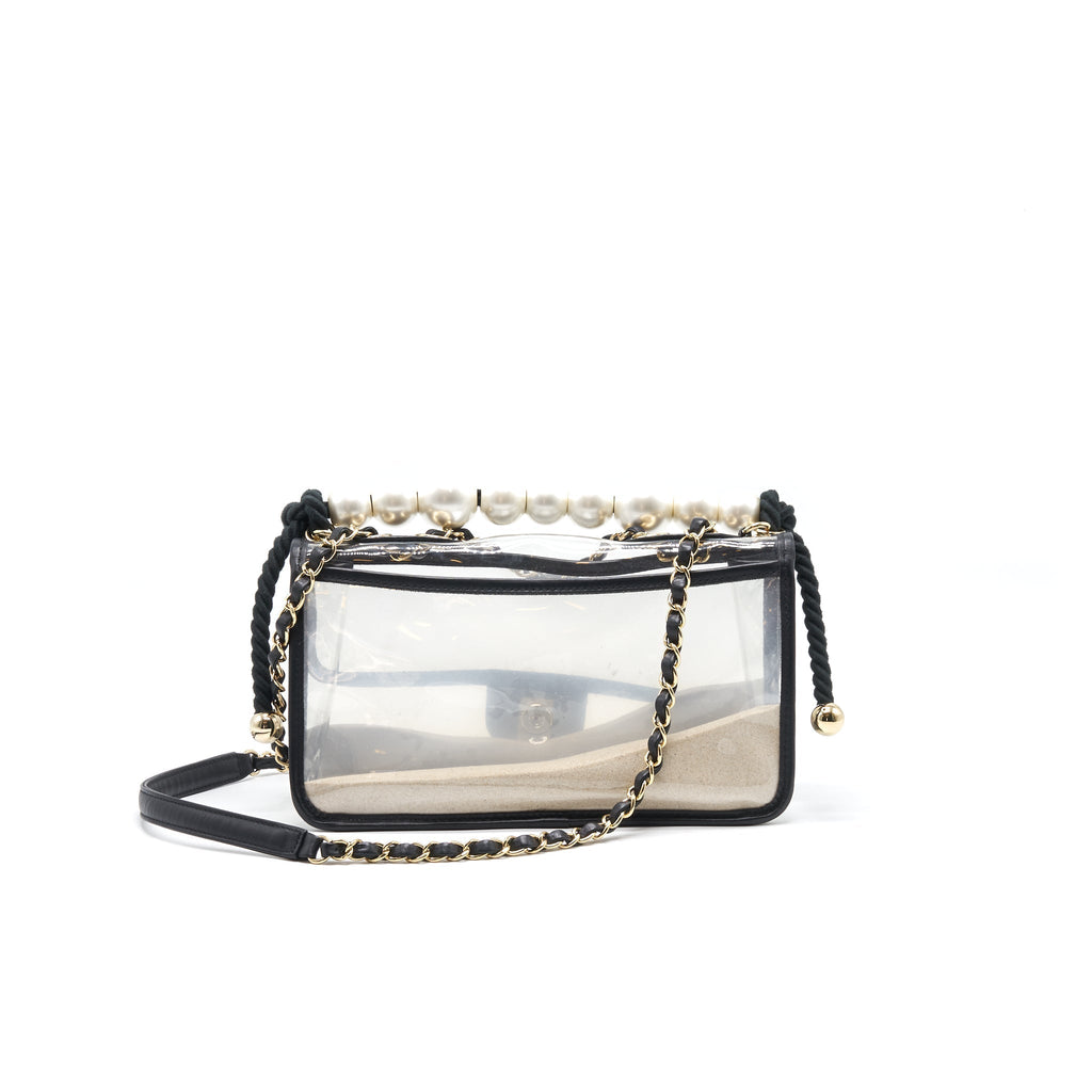 Chanel Transparent "Sand By The Sea" Pearl Flap Bag