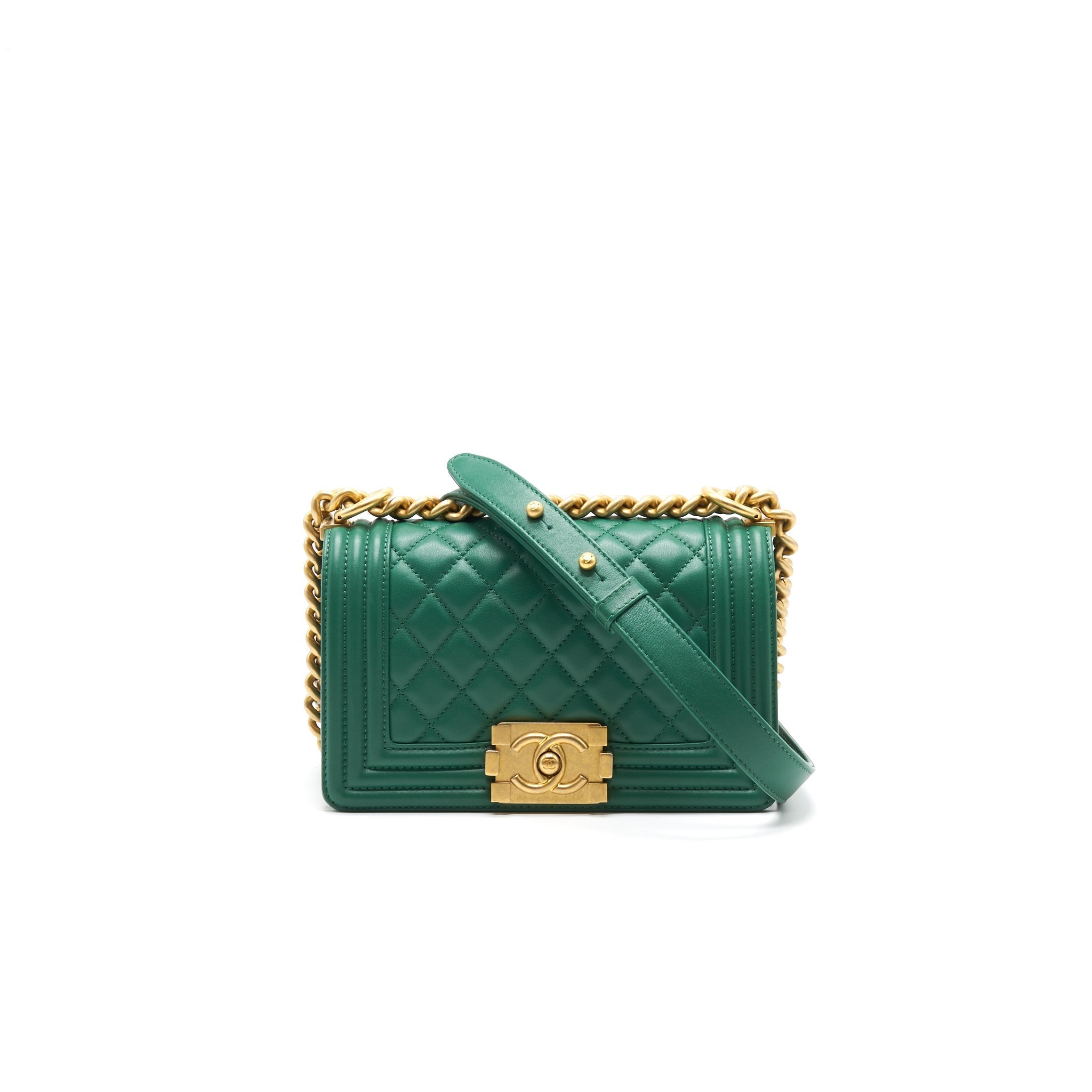 Chanel Small Leboy Lambskin Green