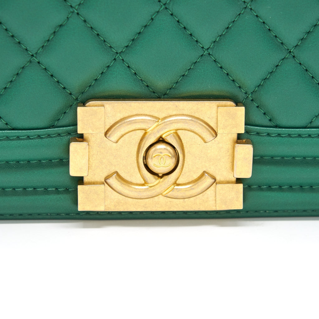 Chanel Small Leboy Lambskin Green