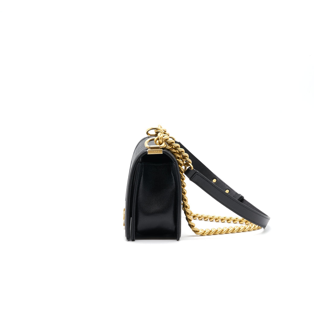 Chanel Boy Chanel Handbag Caviar Black