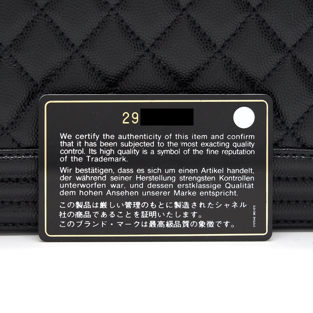 Chanel Boy Chanel Handbag Caviar Black
