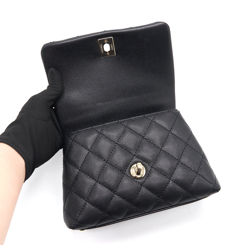 Chanel Extra Mini Coco Handle Flap Bag Black L
