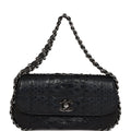 Chanel Vintage Mini Flap Bag Black Python Silver Hardware