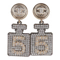 Chanel Crystal Embellished No. 5 Bottle Earrings