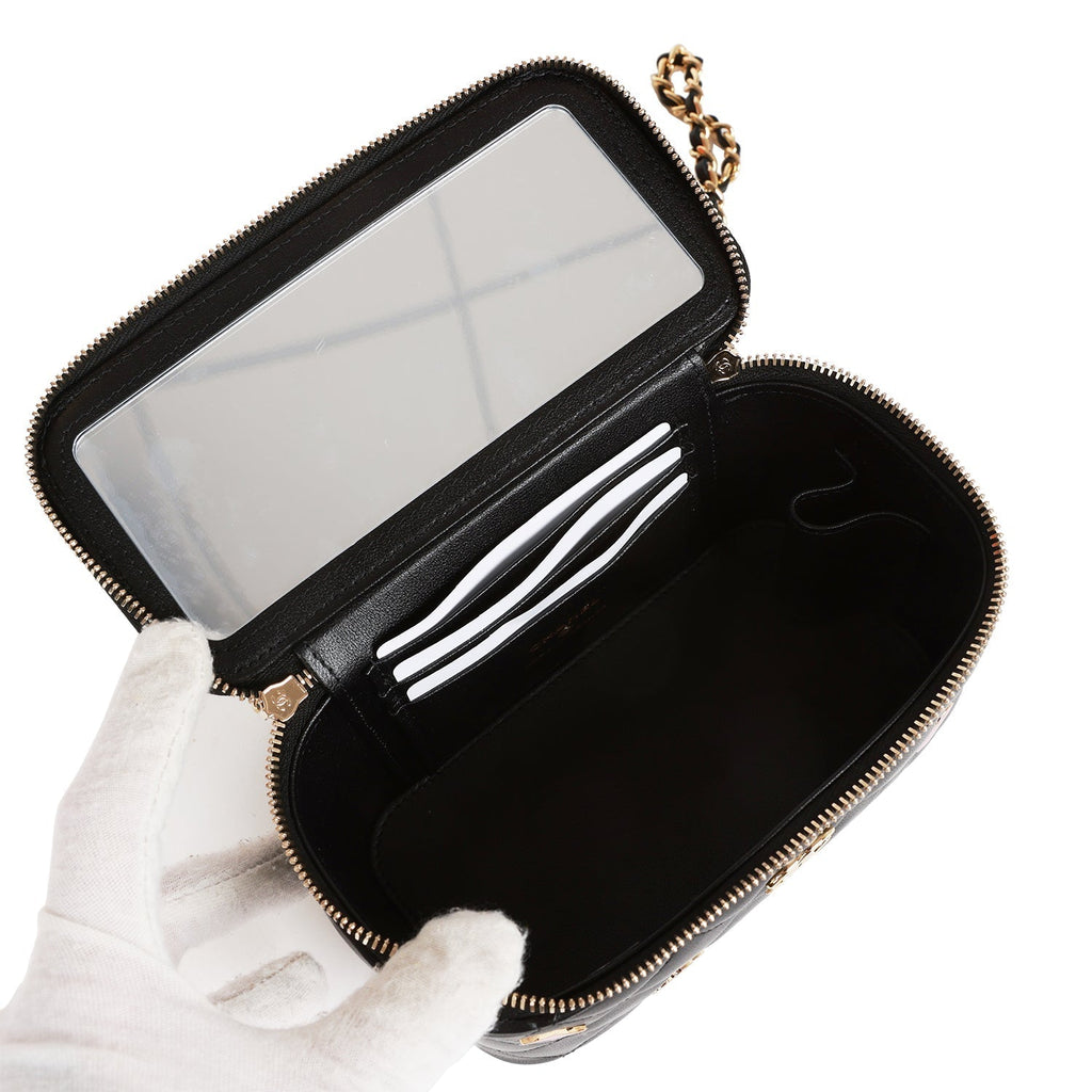 Chanel Monte Carlo Small Vanity Case Black Quilted Lambskin Gold Hardware