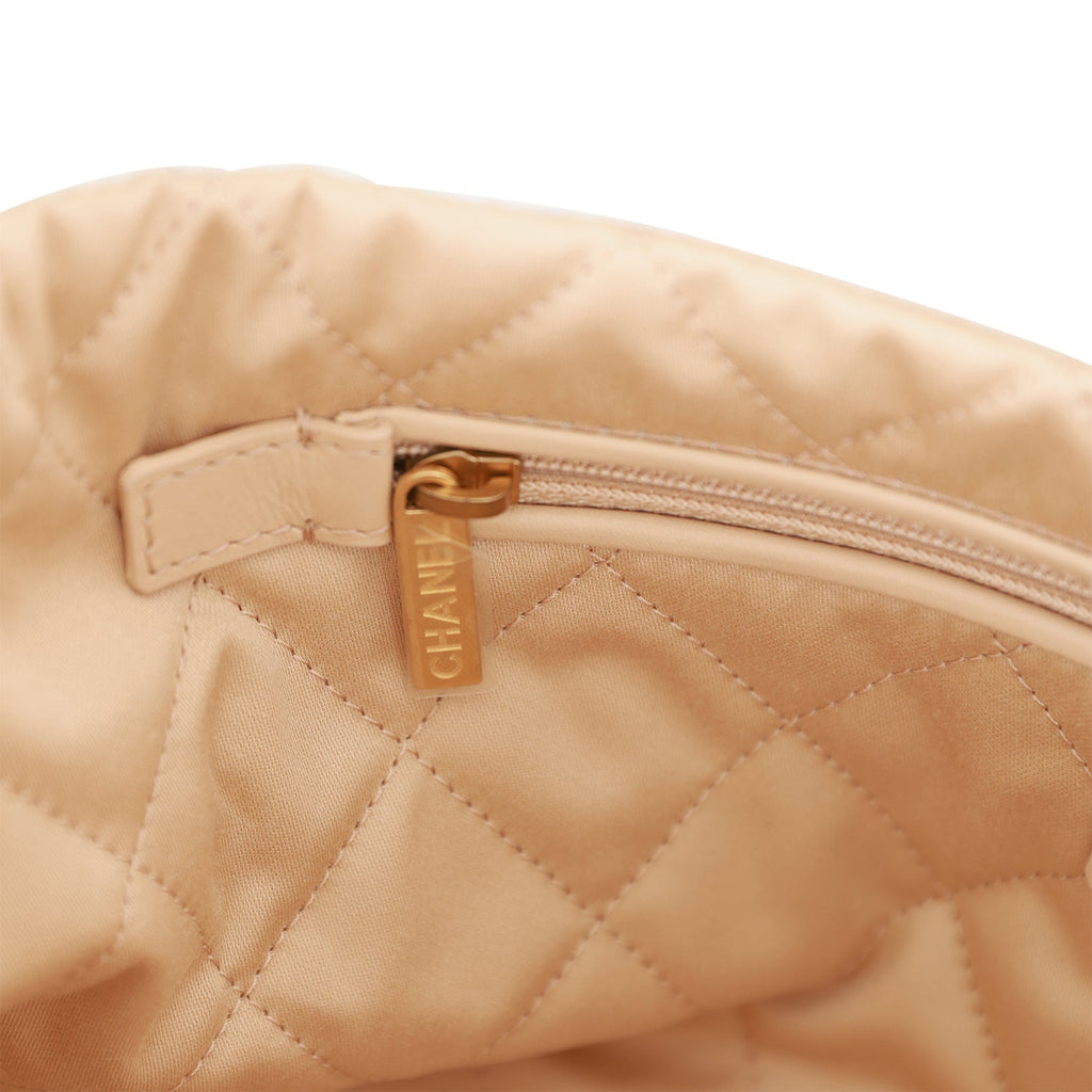Chanel Small 22 Bag White Calfskin Gold Hardware