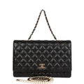 Chanel Fantasy Pearls Large Evening Flap Bag Black Lambskin Light Gold Hardware