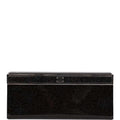 Chanel Minaudiere Long Frame Clutch Black Glitter Patent Silver Hardware