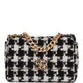 Chanel Medium 19 Flap Bag Black and White Tweed Mixed Hardware