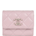 Chanel Mini Crossbody Wallet Pink Caviar Light Gold Hardware