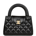Chanel Small Kelly Shopper Black Shiny Aged Calfskin Brushed Gold Hardware