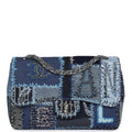 Chanel Jumbo Flap Bag Blue Patchwork Denim Silver Hardware