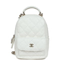 Chanel Mini Phone Holder Backpack White Caviar Light Gold Hardware