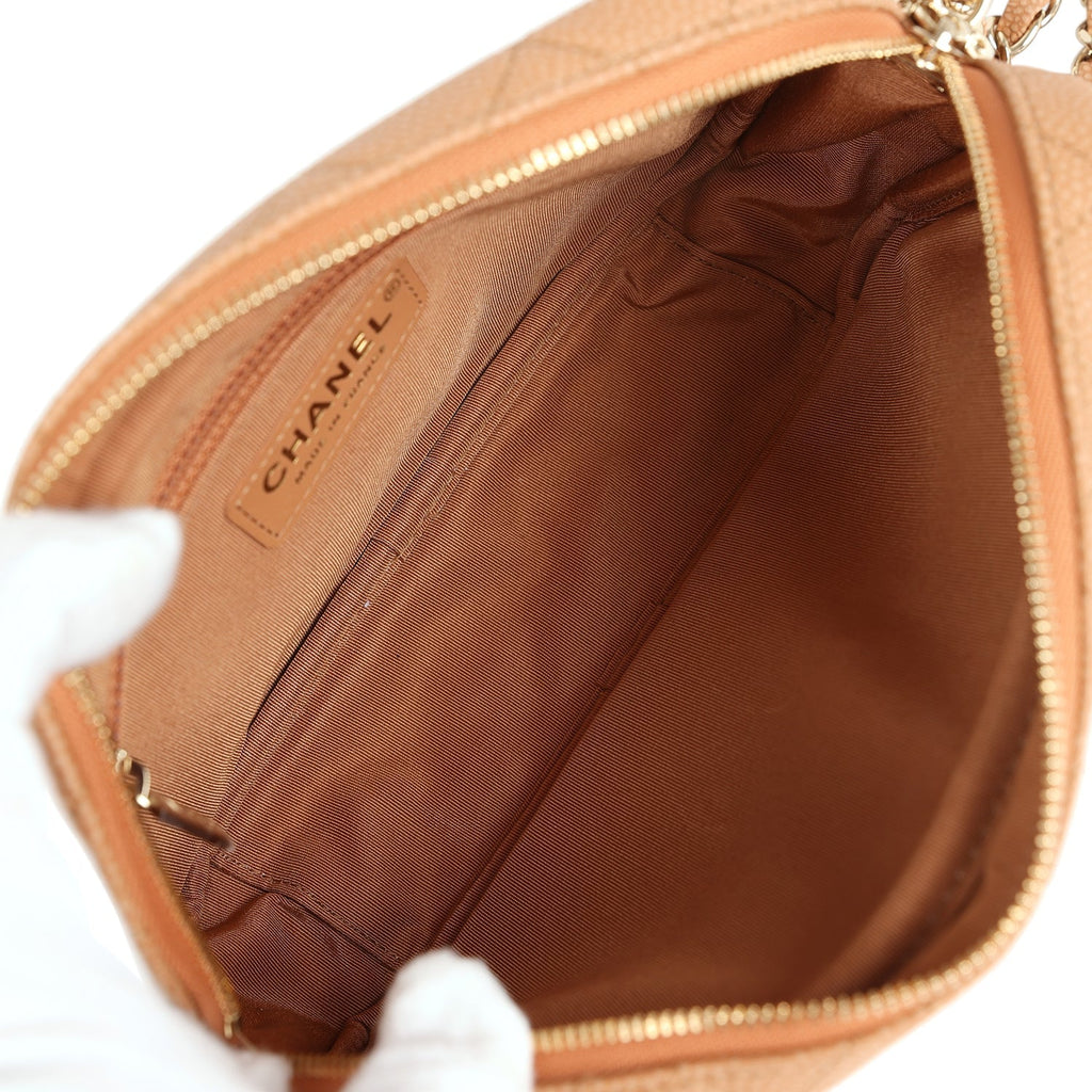 Chanel Small Coco Camera Case Dark Beige Matte Caviar Gold Hardware