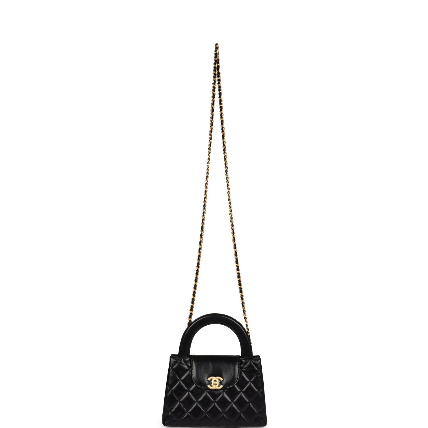 Chanel Small Kelly Shopper Black Aged Calfskin Brushed Gold Hardware