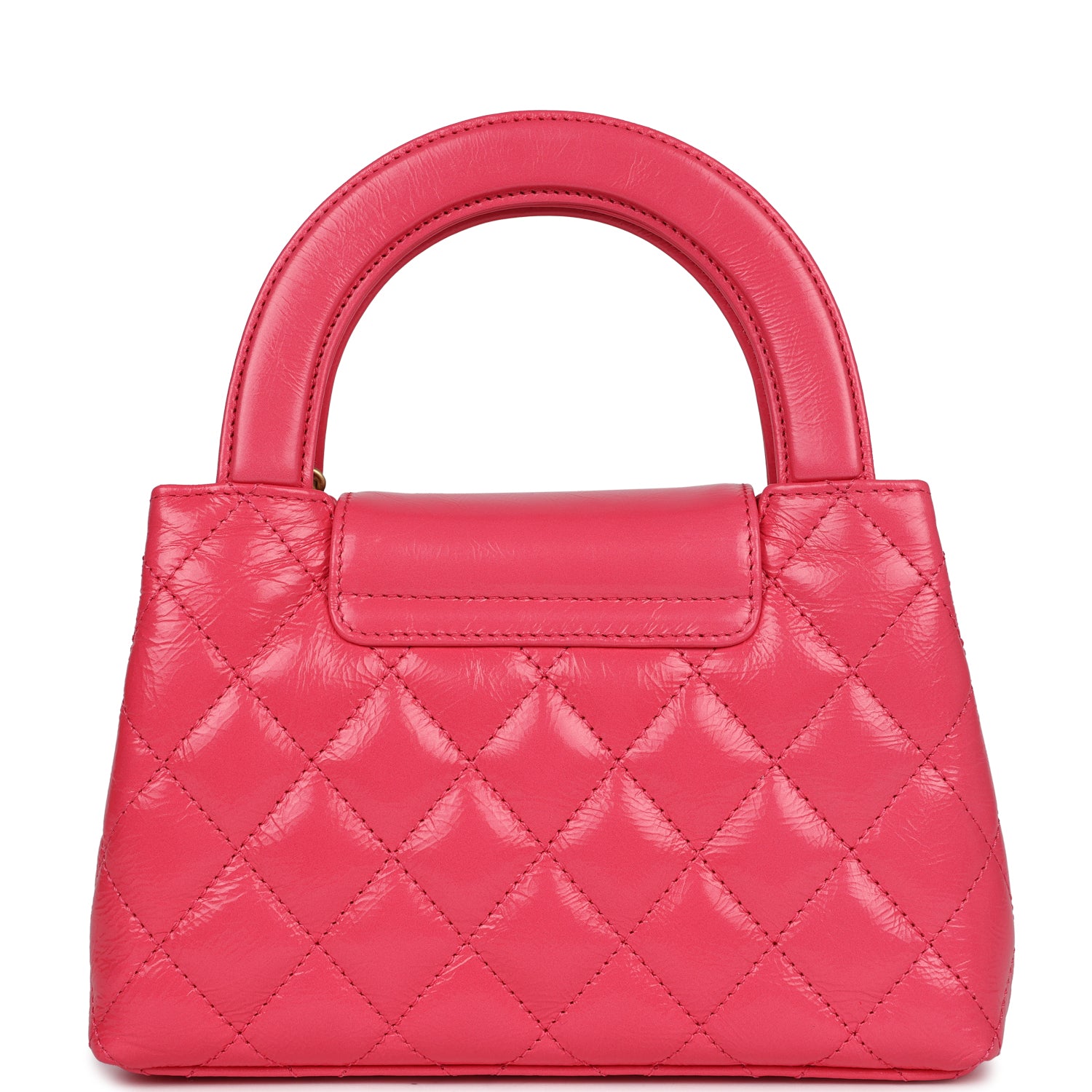 Chanel Small Kelly Shopper Dark Pink Shiny Aged Calfskin Brushed Gold Hardware