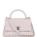 Chanel Medium Coco Handle Flap Bag Light Purple Caviar Light Gold Hardware