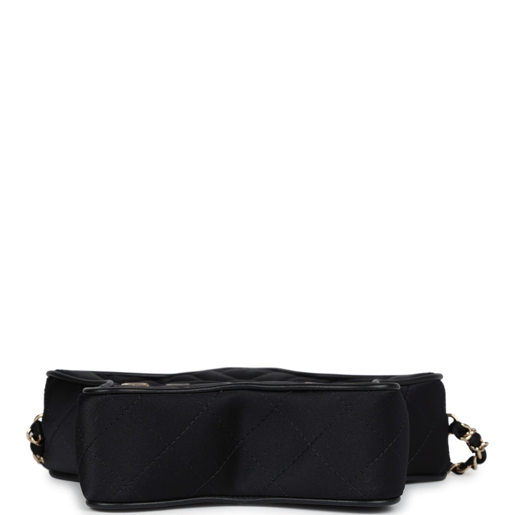Chanel Star Bag Black Satin Light Gold Hardware
