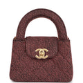 Chanel Nano Kelly Shopper Pink and Black Washed Denim Brushed Gold Hardware
