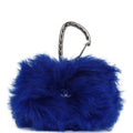 Chanel Mini Clutch Bag Dark Blue Shearling Silver Hardware