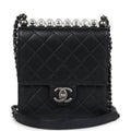 Chanel Chic Pearls Flap Bag Black Calfskin Aged Ruthenium Hardware