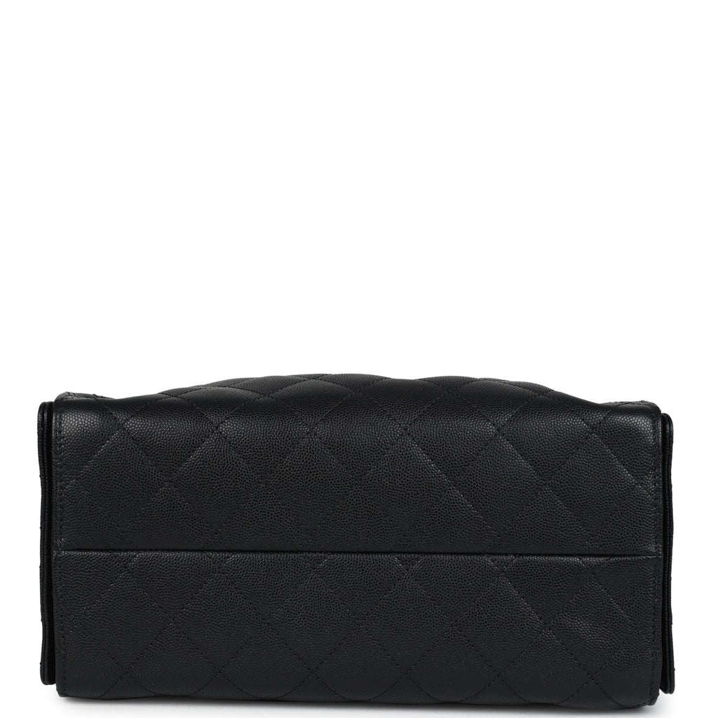 Chanel Small 25 Hobo Bag Black Caviar Antique Gold Hardware