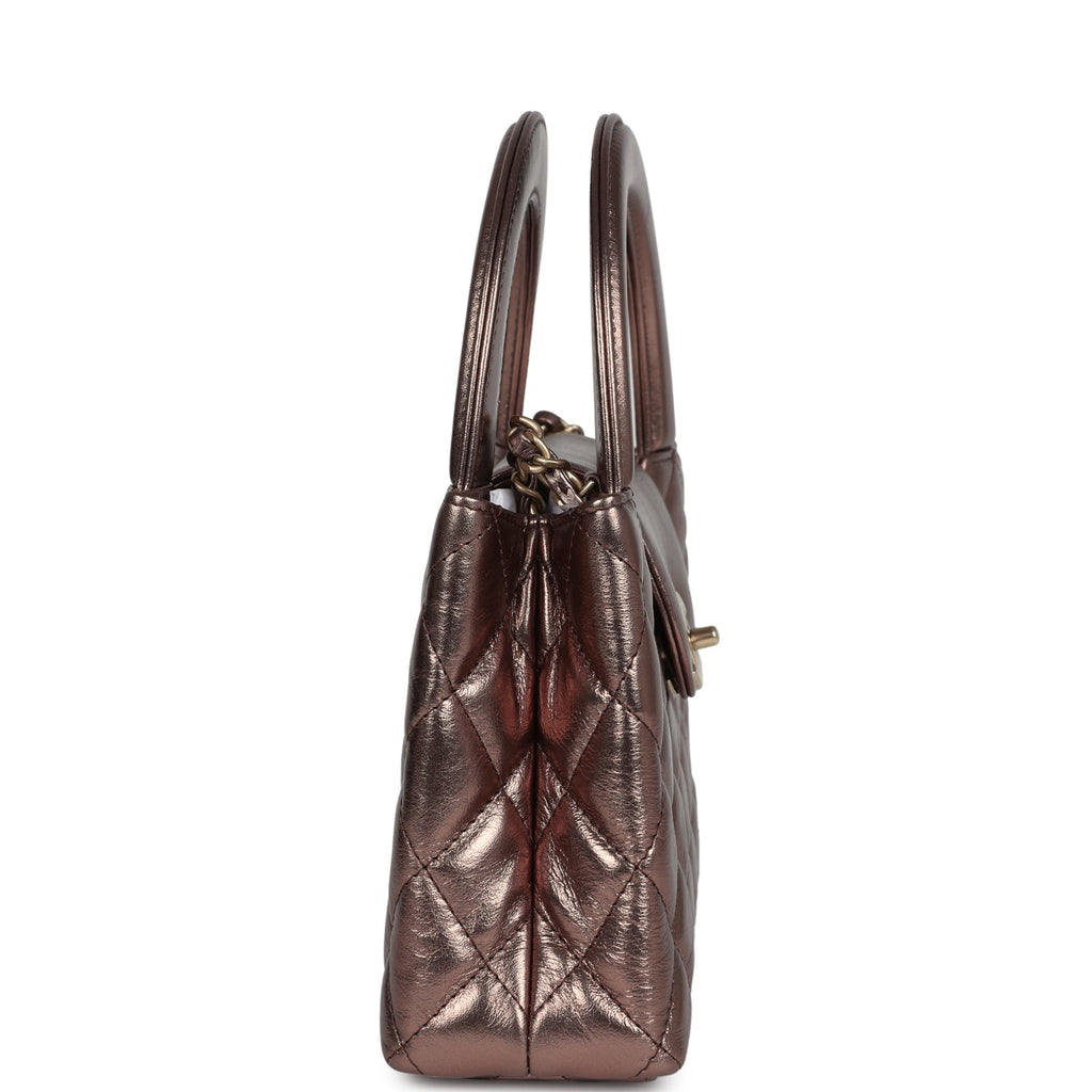 Chanel Small Kelly Shopper Metallic Bronze Calfskin Brushed Gold Hardware