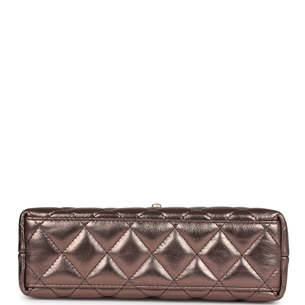 Chanel Small Kelly Shopper Metallic Bronze Calfskin Brushed Gold Hardware