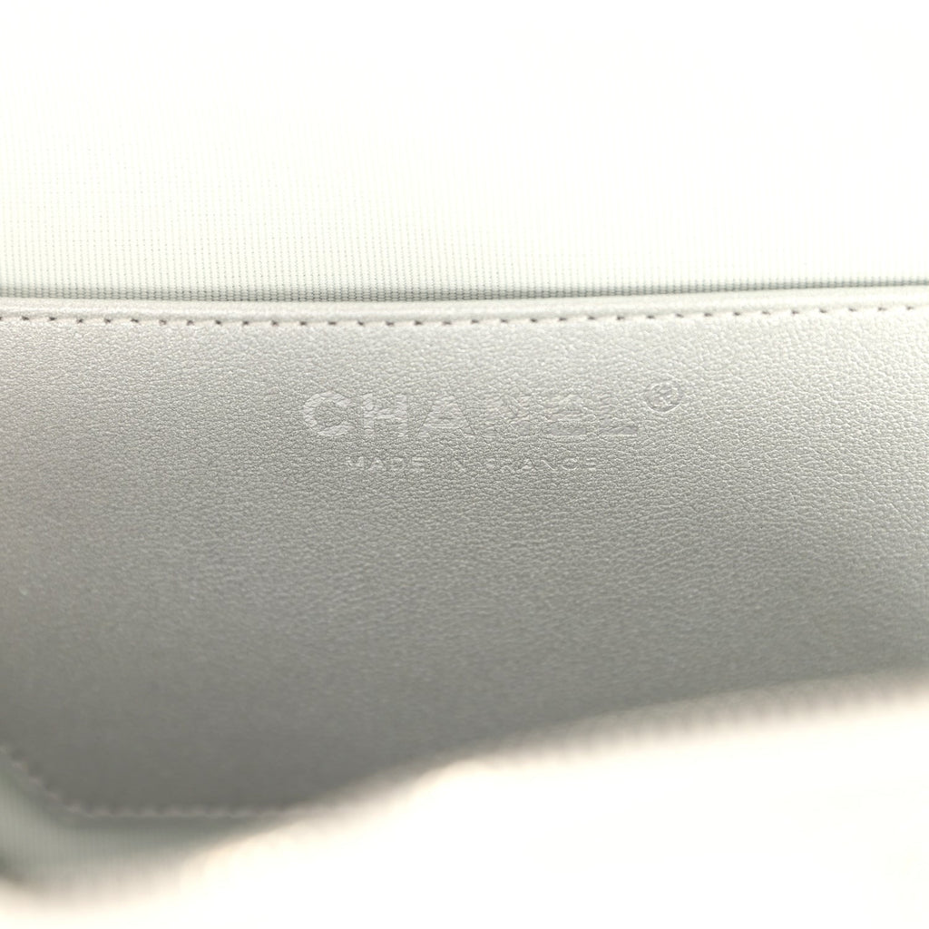 Chanel CC In Love Large Heart Bag with Chain Silver Metallic Lambskin Silver Hardware