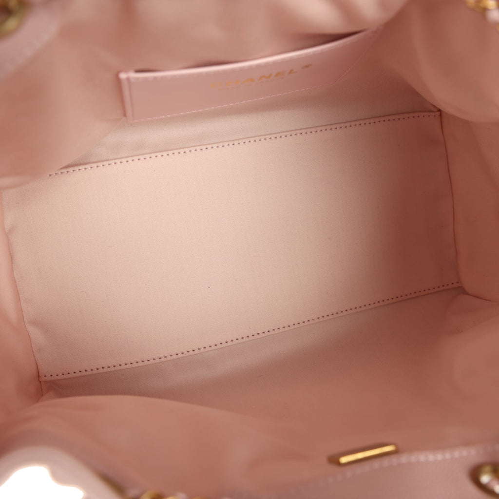 Chanel Small 25 Hobo Bag Light Pink Caviar Antique Gold Hardware