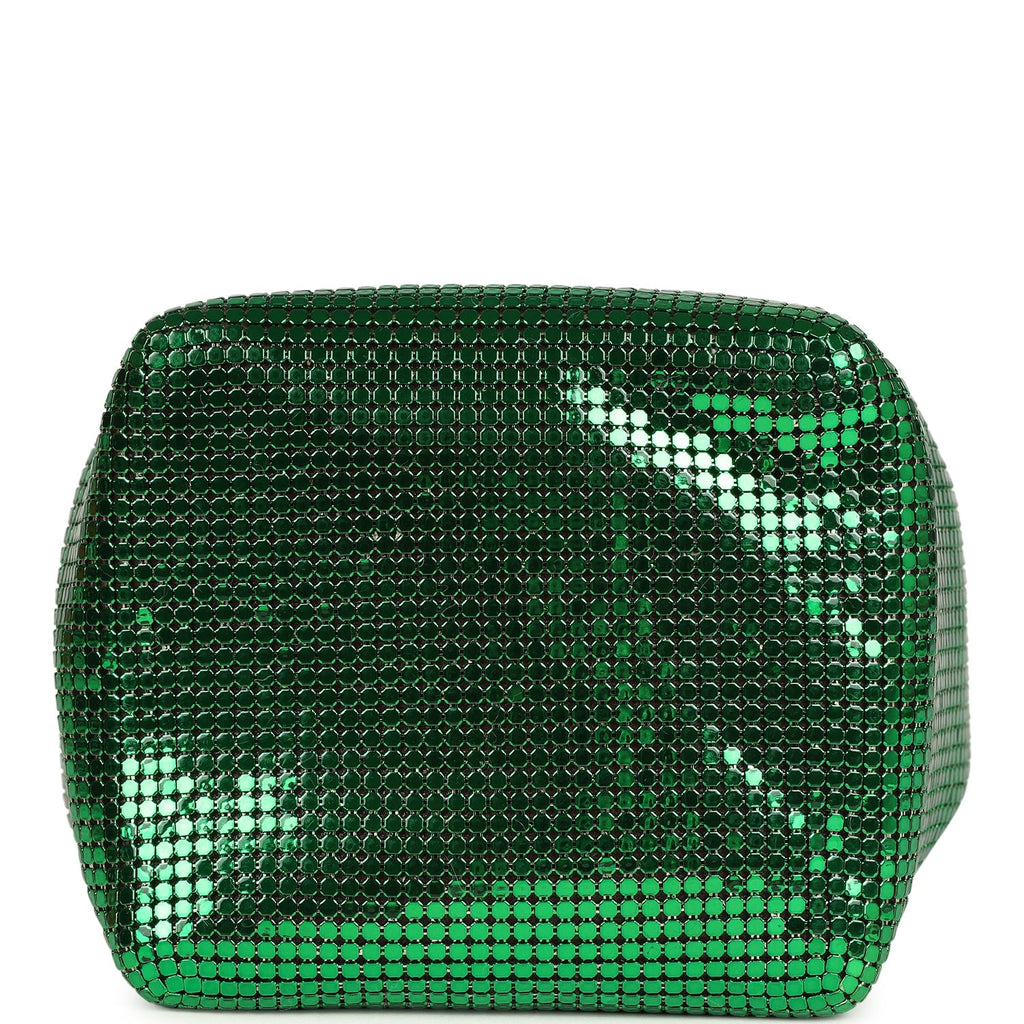 Pre-owned Chanel Mini Bucket Bag Green, Purple and Blue Ombre Metallic Mesh Light Gold Hardware