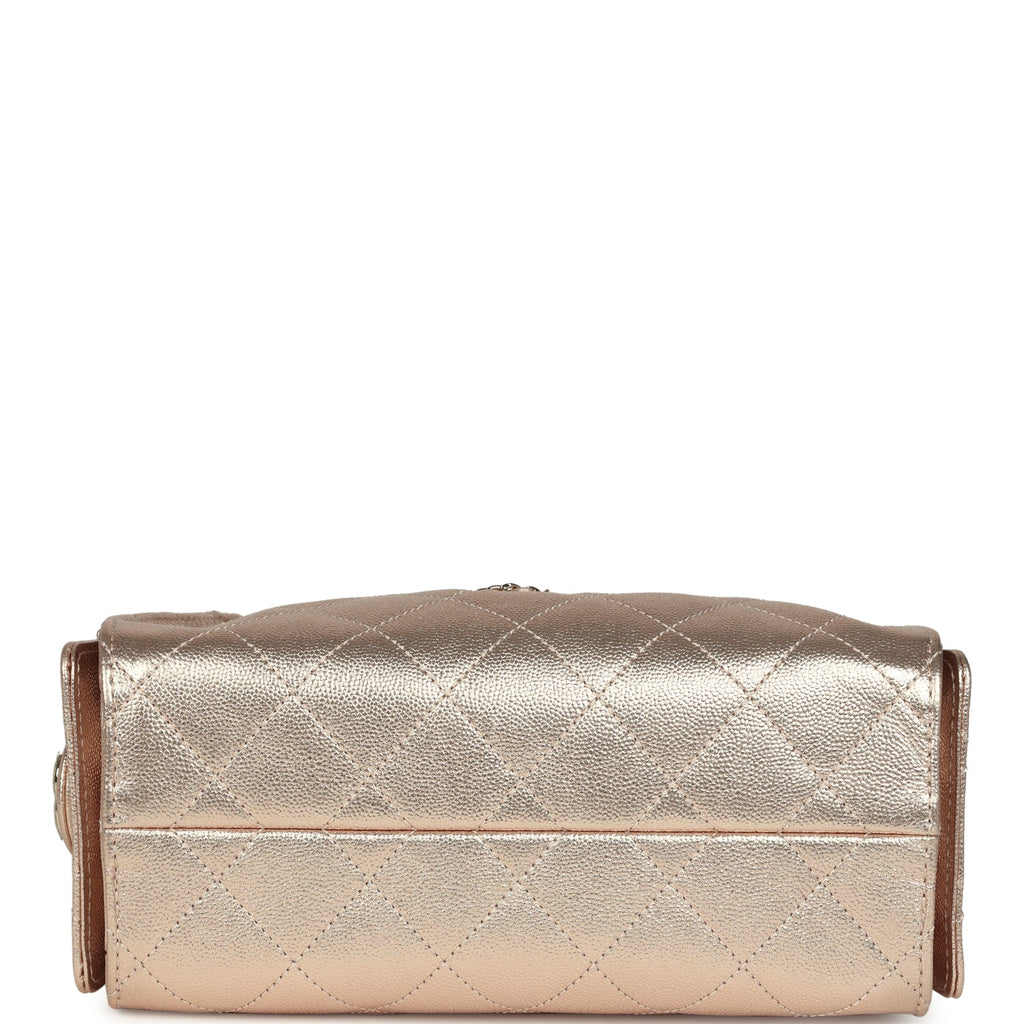 Chanel Mini 25 Hobo Bag Metallic Rose Gold Caviar Caviar Light Gold Hardware