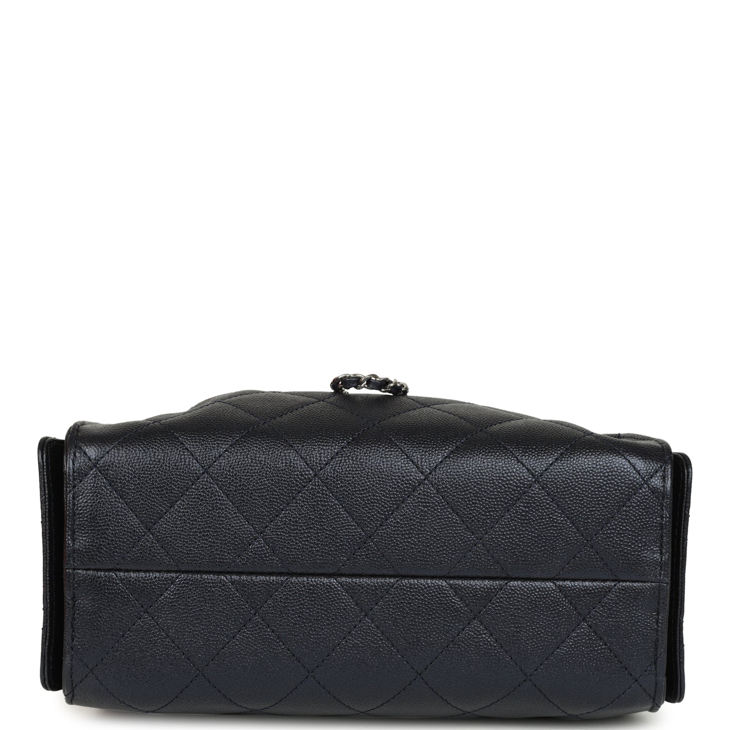 Chanel Mini 25 Hobo Bag Dark Blue Metallic Caviar Silver Hardware