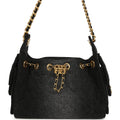 Chanel Mini 25 Hobo Bag Black Washed Denim Antique Gold Hardware