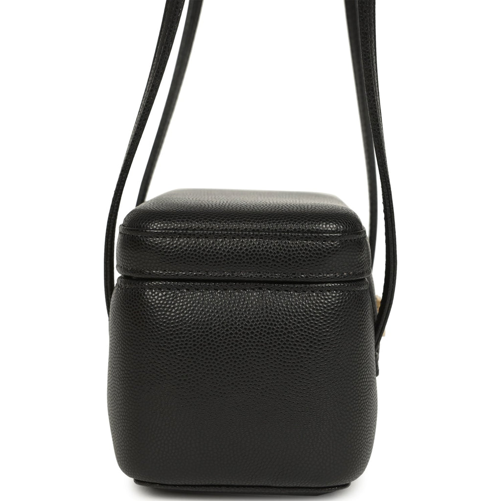 Chanel Preppy Coco Long Vanity with Straps Black Shiny Caviar Brushed Gold Hardware