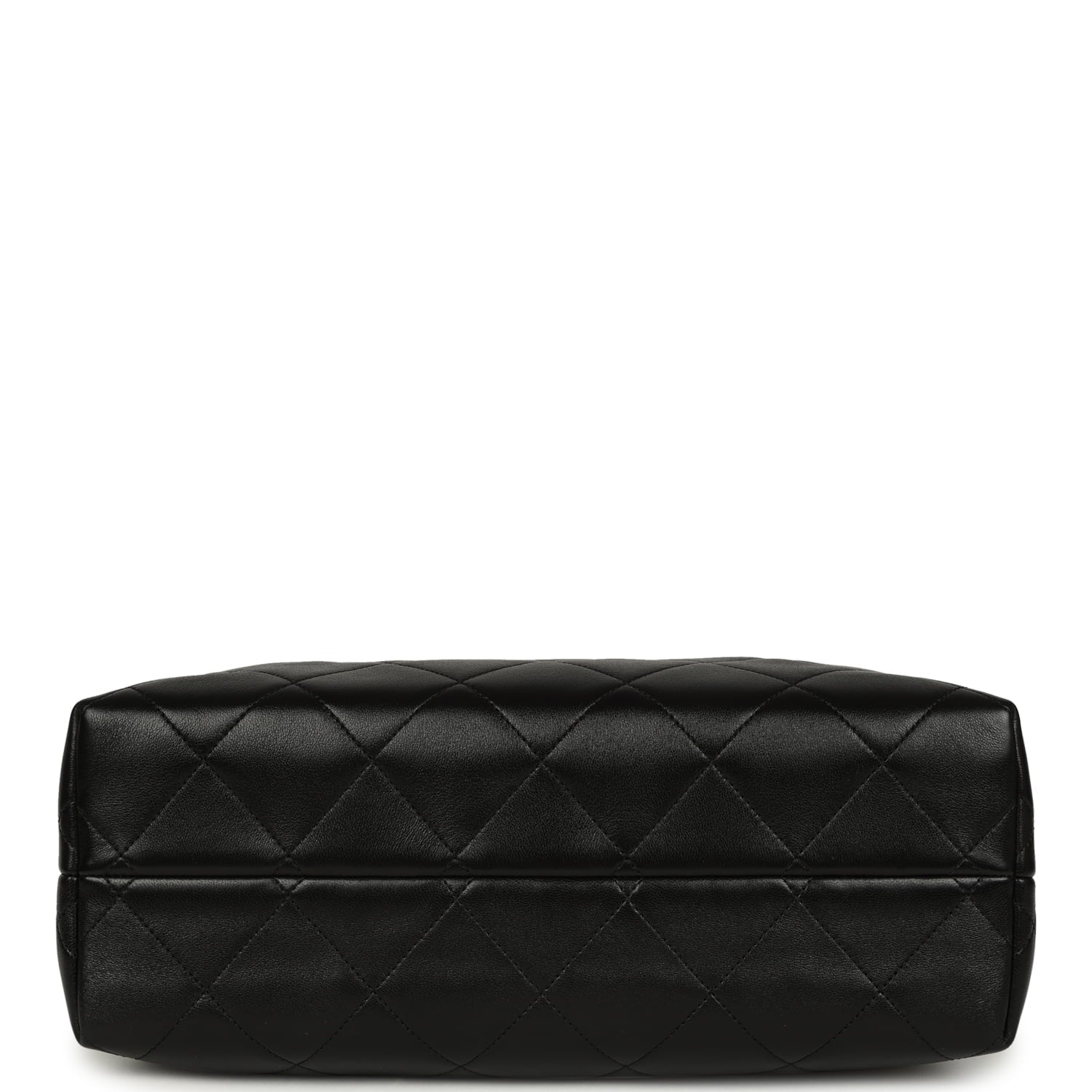 Chanel Small Coco Base Hobo Bag Beige Canvas and Black Shiny Lambskin Gold Hardware