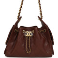 Chanel Mini 25 Hobo Bag Brown Caviar Antique Gold Hardware