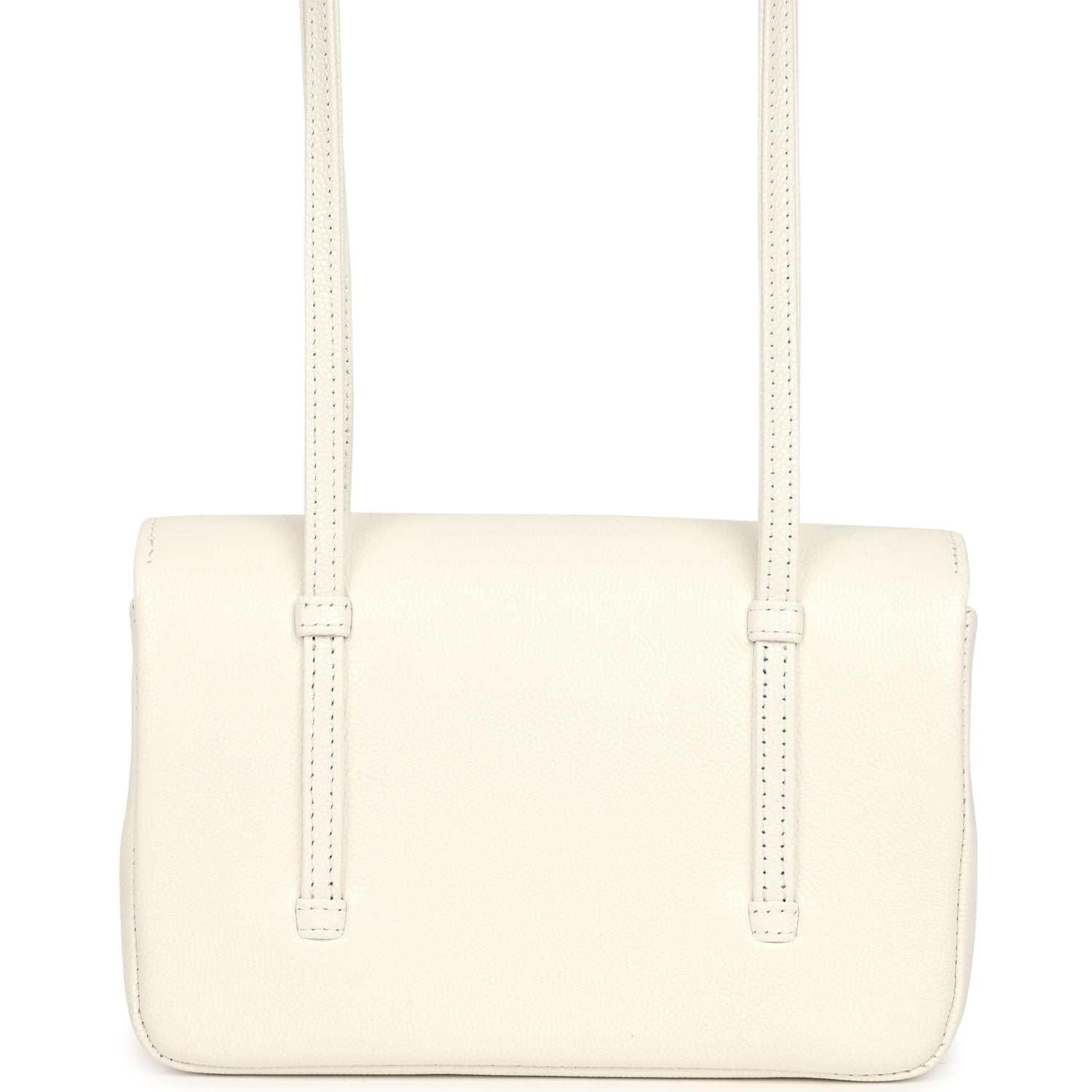 Chanel Mini Preppy Coco Clutch with Straps White Shiny Caviar Brushed Gold Hardware
