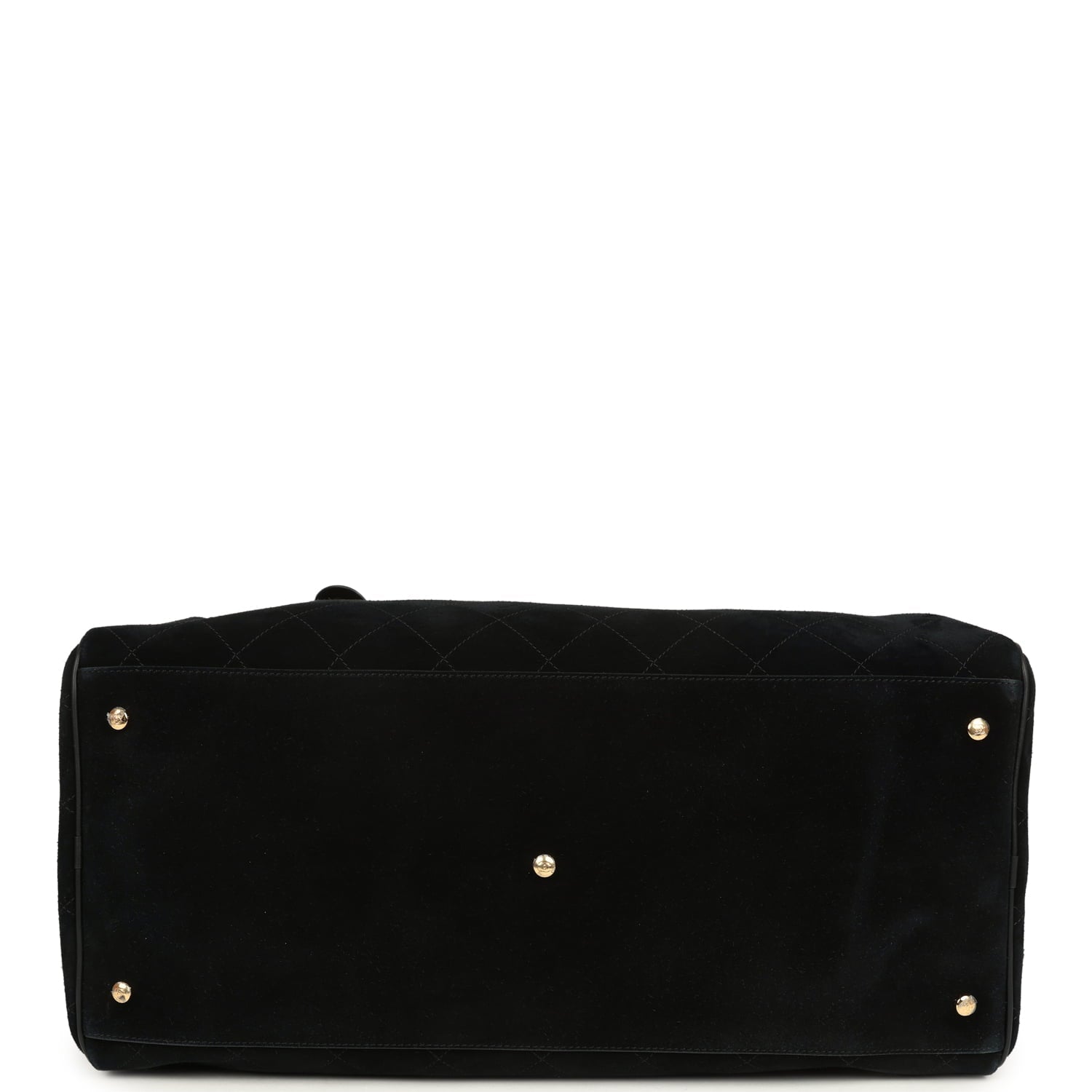 Chanel Maxi "Perfect Bowling" Bag Black Suede Gold Hardware