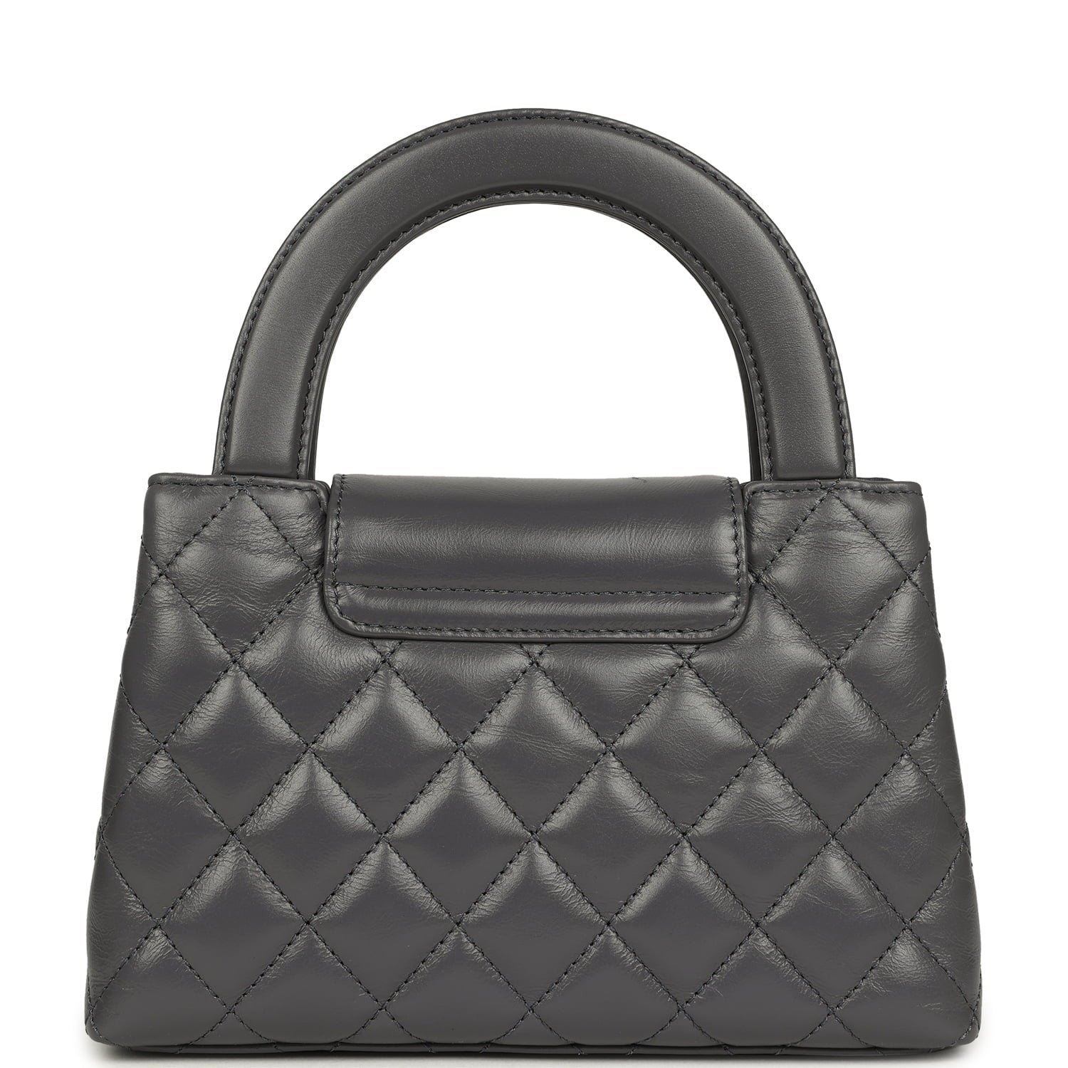 Pre-owned Chanel Small Kelly Shopper Grey Shiny Aged Calfskin Brushed Gold Hardware