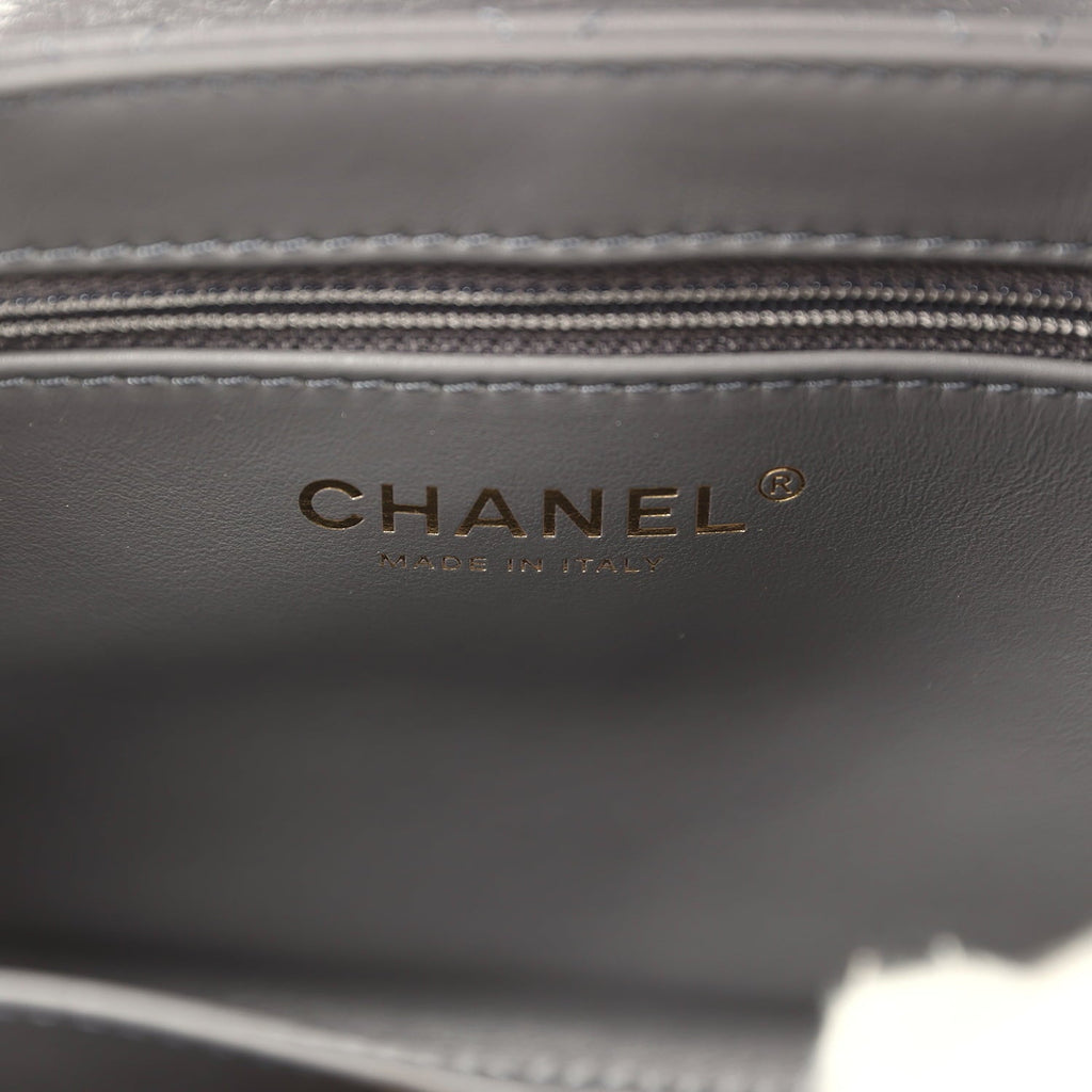 Pre-owned Chanel Small Kelly Shopper Grey Shiny Aged Calfskin Brushed Gold Hardware
