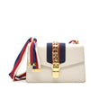 Gucci Sylvie Small Shoulder Bag White  (Leather Strap Missing)