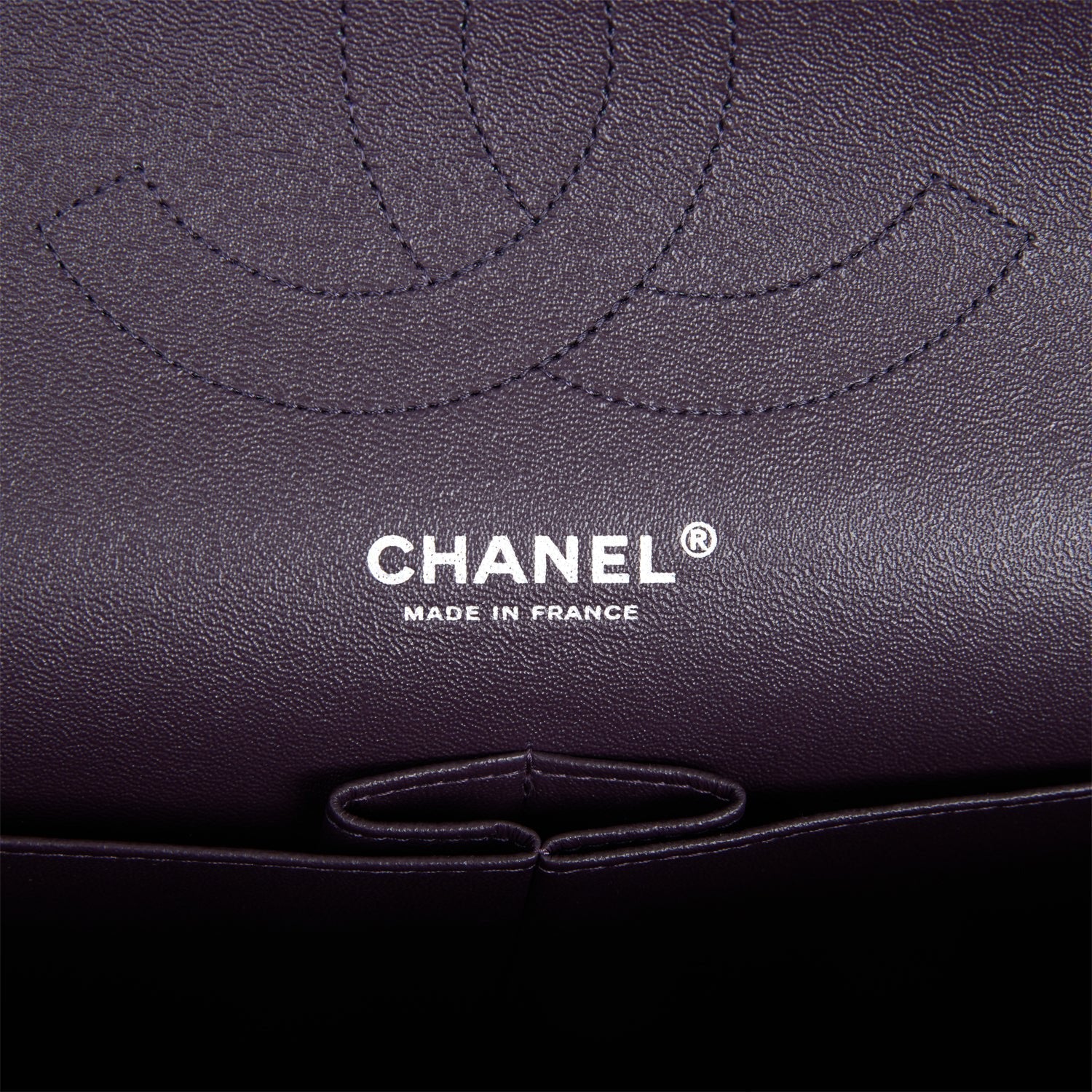 Chanel Jumbo Classic Double Flap Bag Dark Purple Caviar Ruthenium Hardware