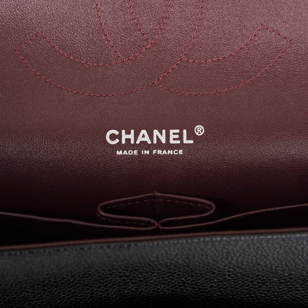 Chanel Jumbo Classic Double Flap Bag Black Caviar Silver Hardware